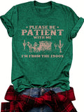 Retro Wagon Graphic Slogan Short Sleeve Tee - Green