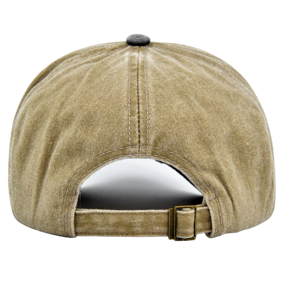 Vintage Moto Graphic Washed Baseball Cap - khaki - 2