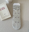 Ditsy Floral Ribbed Crew Socks - White-Gray