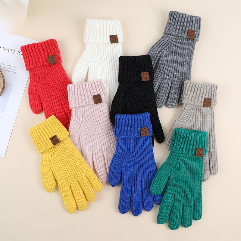 Soft Ribbed Knit Winter Gloves - Yellow