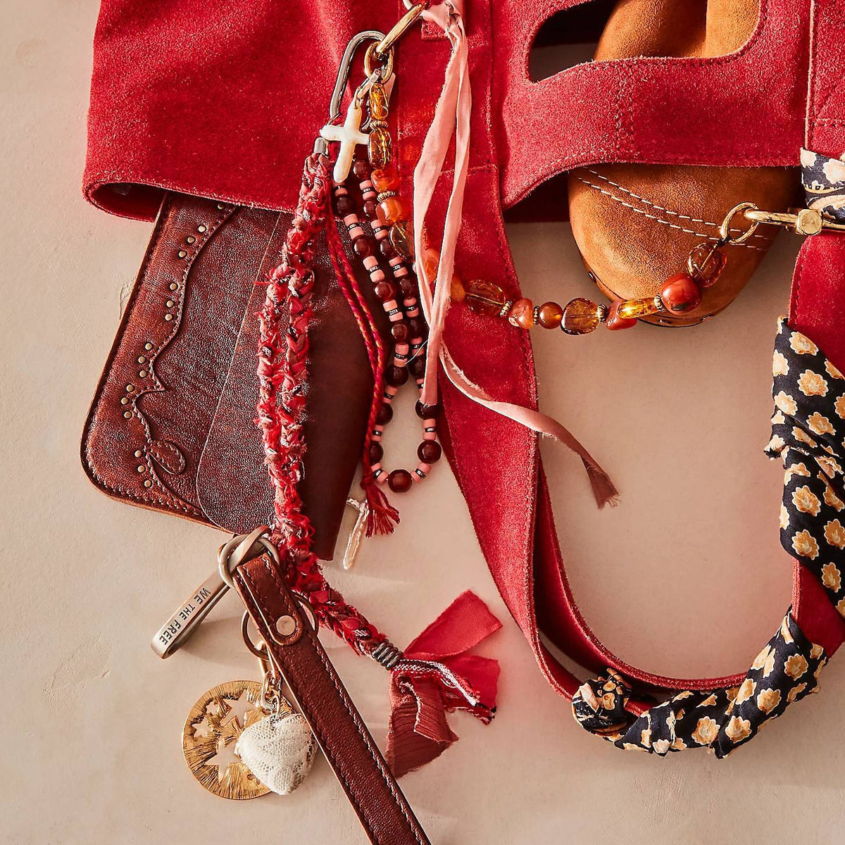 Boho Beaded Fringe Tassel Bag Charm - view 2