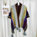 Zigzag Crochet Fringed Kimono Cape - NO_33