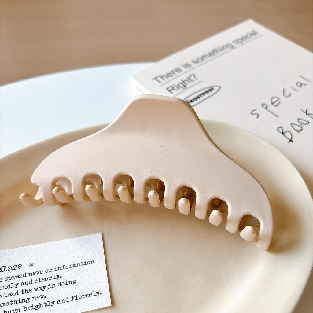Matte Milk Tea Geometric Claw Clip - NO03