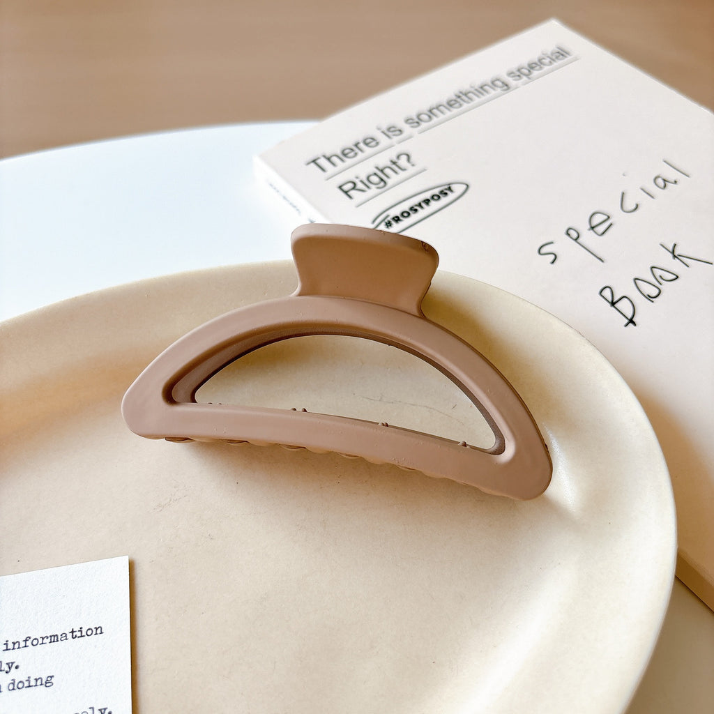 Matte Milk Tea Geometric Claw Clip - NO06