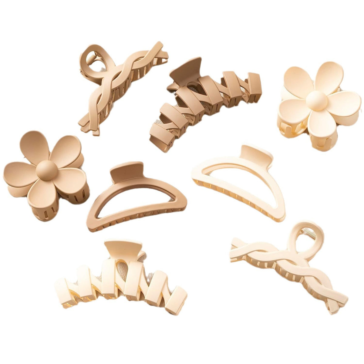 Matte Milk Tea Geometric Claw Clip