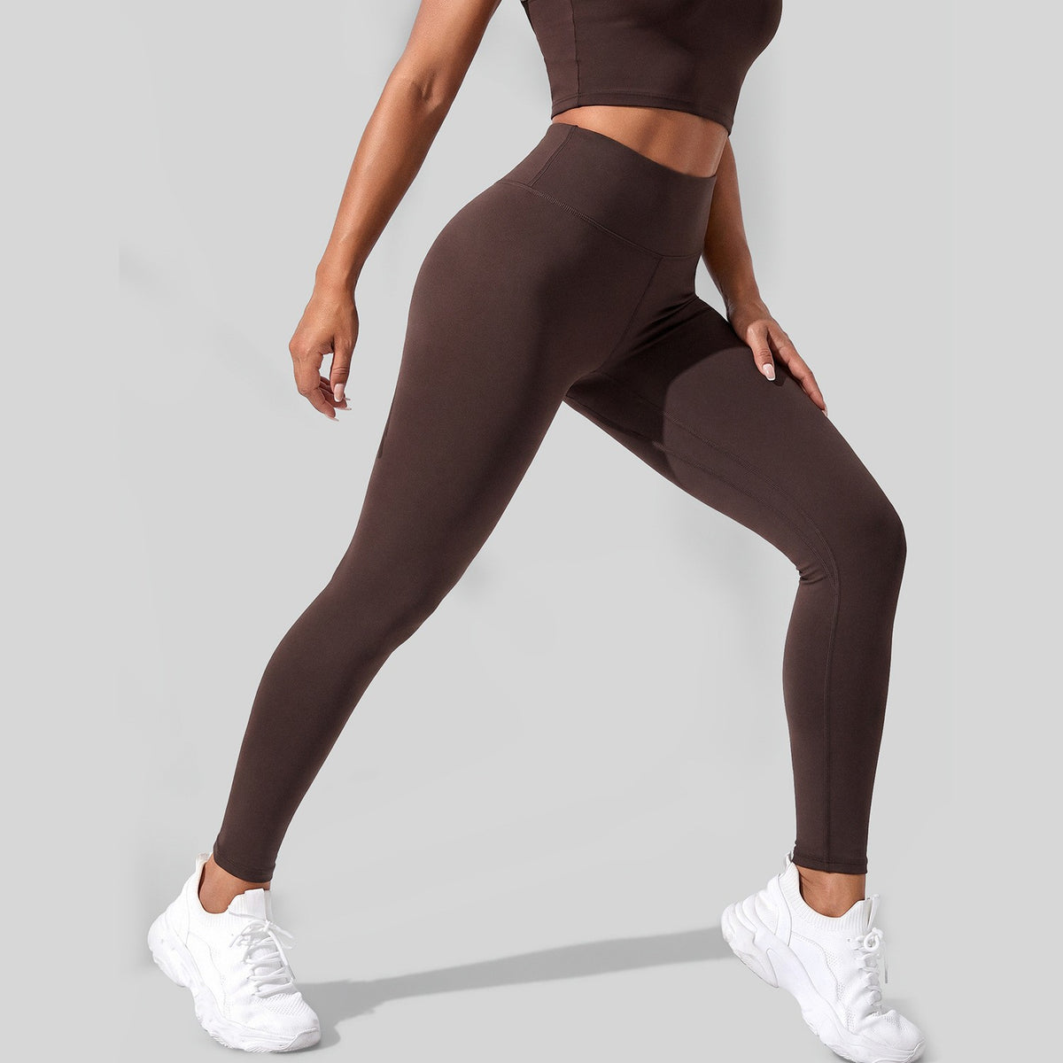 Espresso Fleece Lined High Waist Workout Leggings