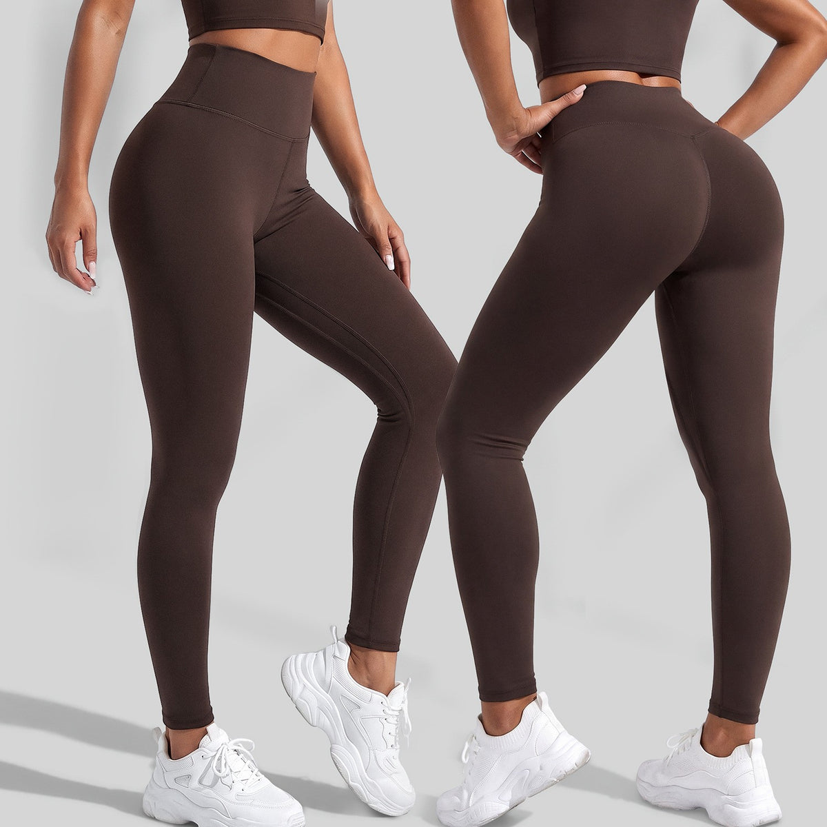 Espresso Fleece Lined High Waist Workout Leggings