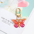 Ombre Butterfly Bag Charm Keychain - Red