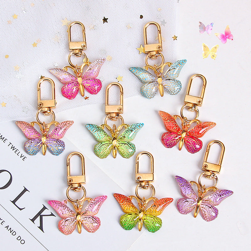 Ombre Butterfly Bag Charm Keychain
