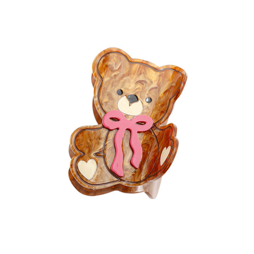 Acetate Bear Bow Hair Claw Clip