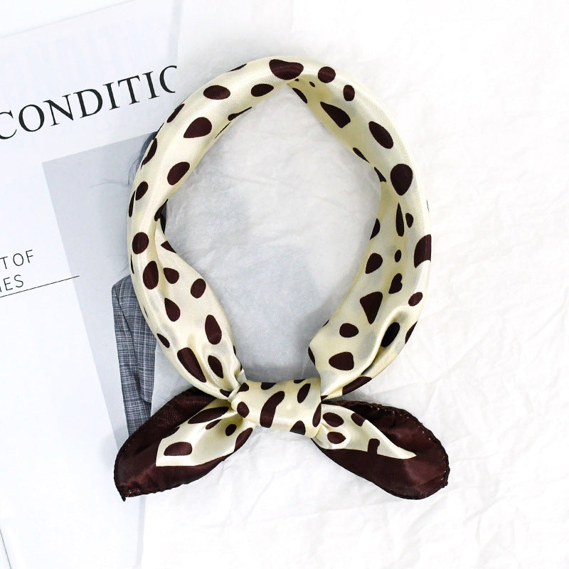 Polka Dot Satin Square Head Scarf - Color_02