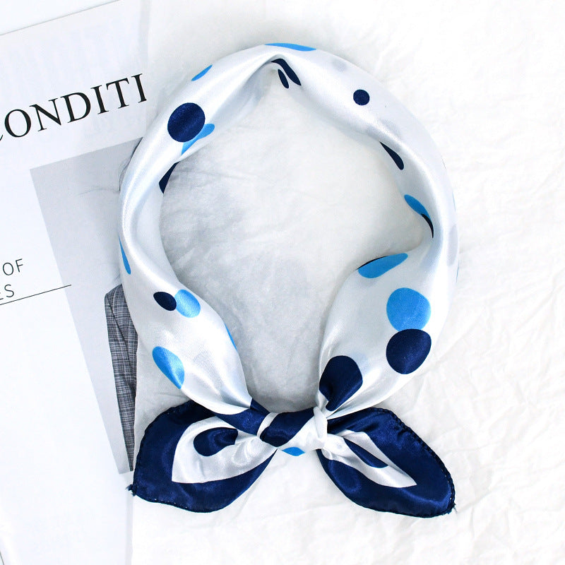 Polka Dot Satin Square Head Scarf - Color_03