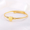 Twisted Cable Wire Charm Open Cuff Bracelet - Heart_1