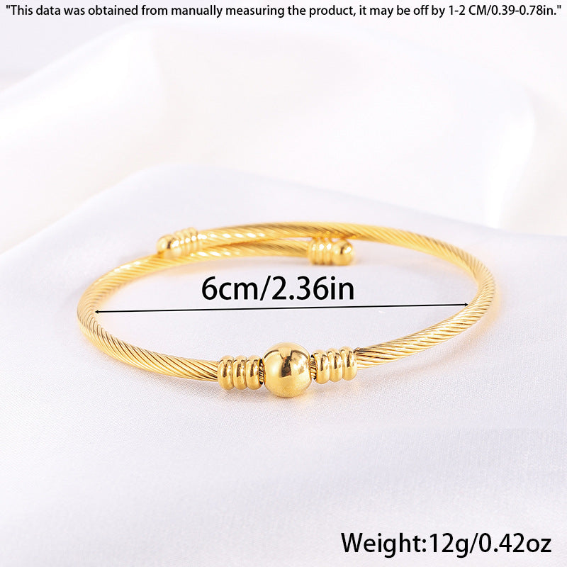 Twisted Cable Wire Charm Open Cuff Bracelet - view 1