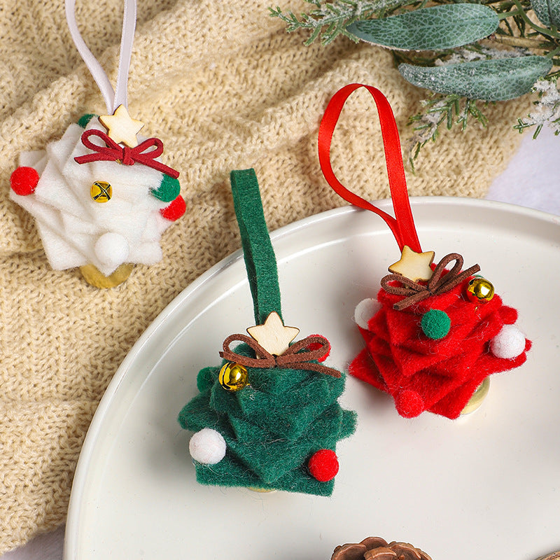Felt Christmas Tree Ornament with Jingle Bell - view 2