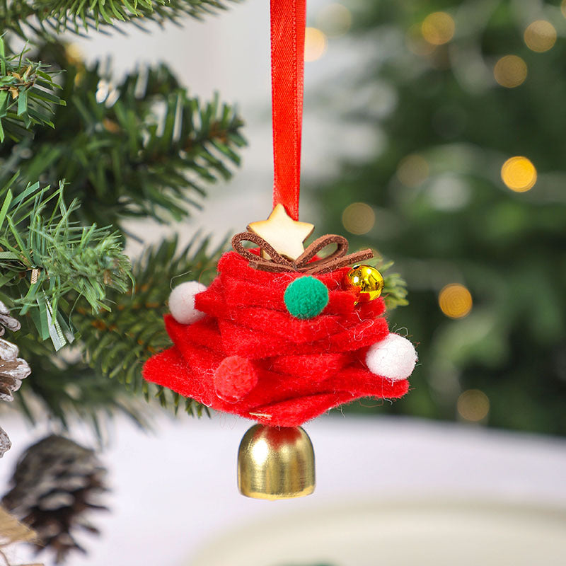 Felt Christmas Tree Ornament with Jingle Bell - view 3
