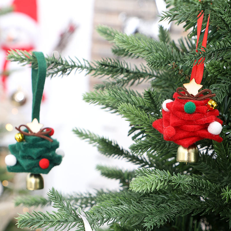 Felt Christmas Tree Ornament with Jingle Bell - view 4