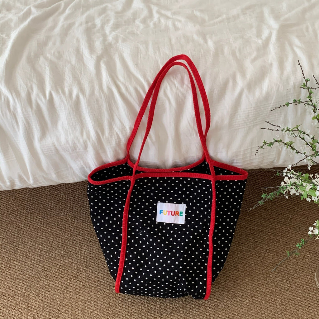 Gingham Plaid Quilted Beach Tote Bag - Color_1