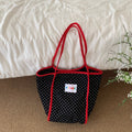 Gingham Plaid Quilted Beach Tote Bag - Color_1