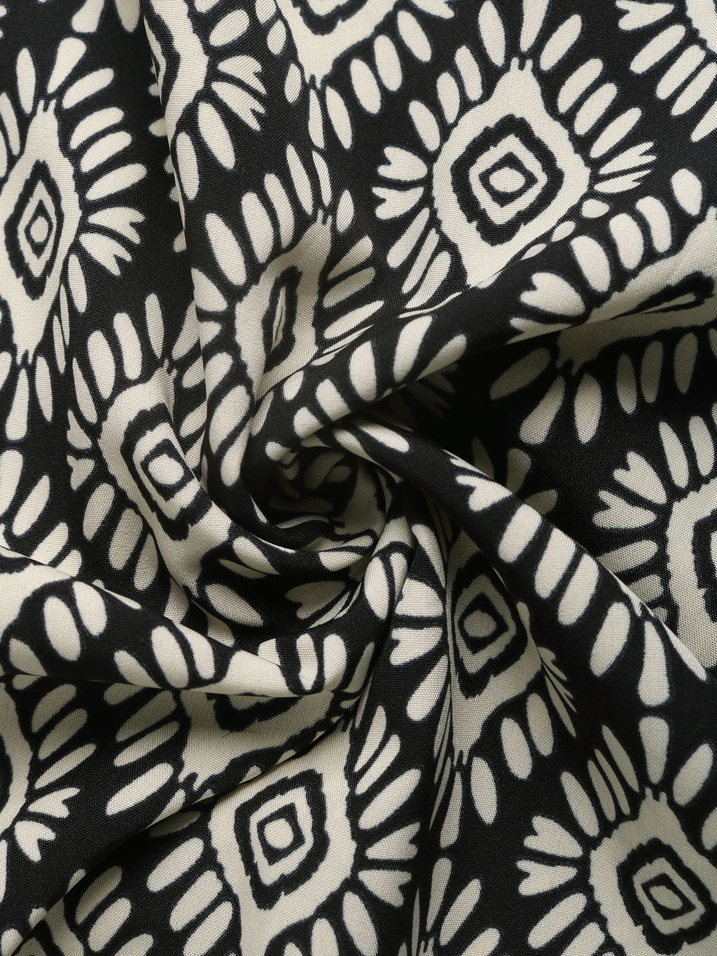 Strapless Geometric Print Wide Leg Jumpsuit - Black - 6