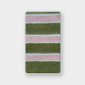 Fuzzy Wide Stripe Knit Winter Scarf - Green
