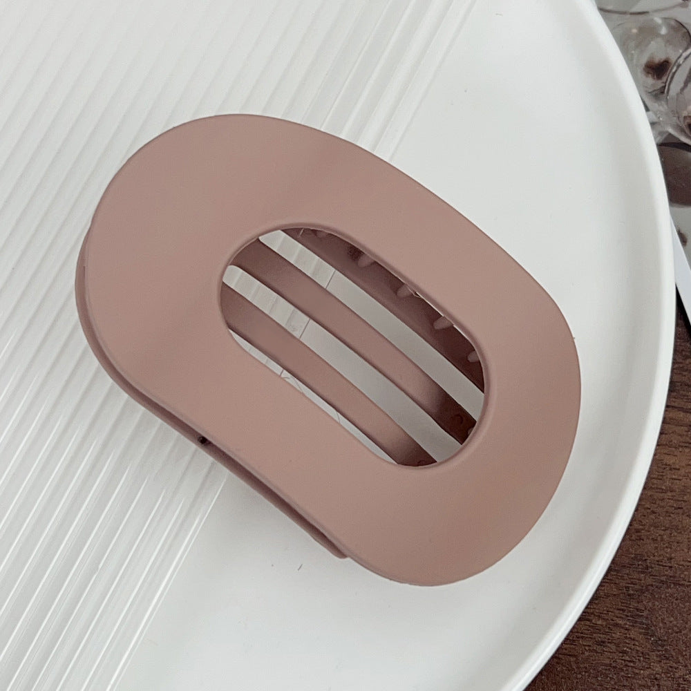 Oval Flat Claw Hair Clip - 4.4in__clay