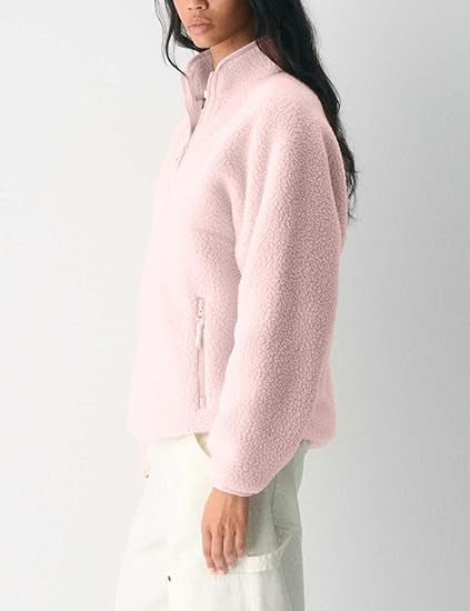 Sherpa Fleece Half Zip Funnel Neck Pullover - view 1