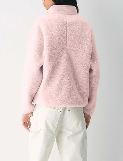 Sherpa Fleece Half Zip Funnel Neck Pullover - view 2
