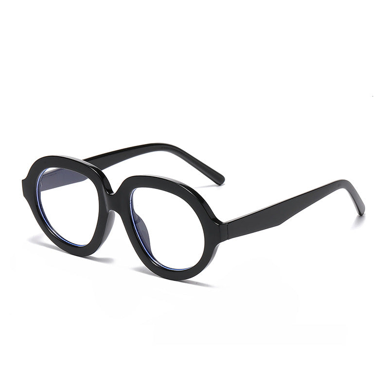 Oversized Round Acetate Frame Sunglasses - Black-2
