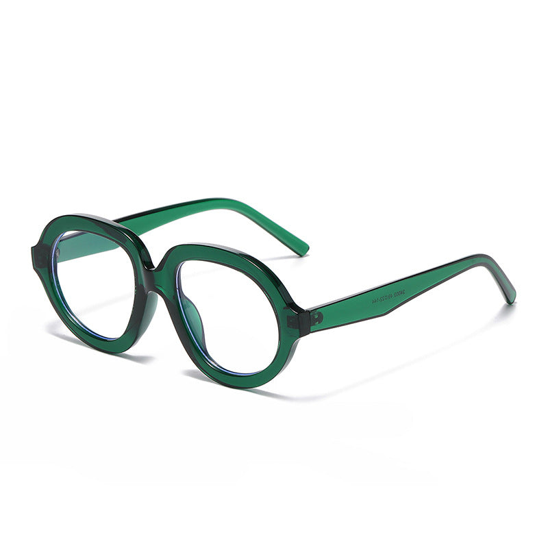 Oversized Round Acetate Frame Sunglasses - Green-2