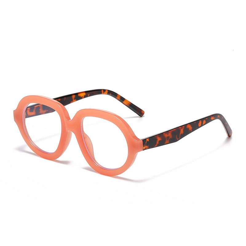 Oversized Round Acetate Frame Sunglasses - Pink-2