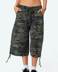 Low Rise Camo Cargo Capri Pants - Color