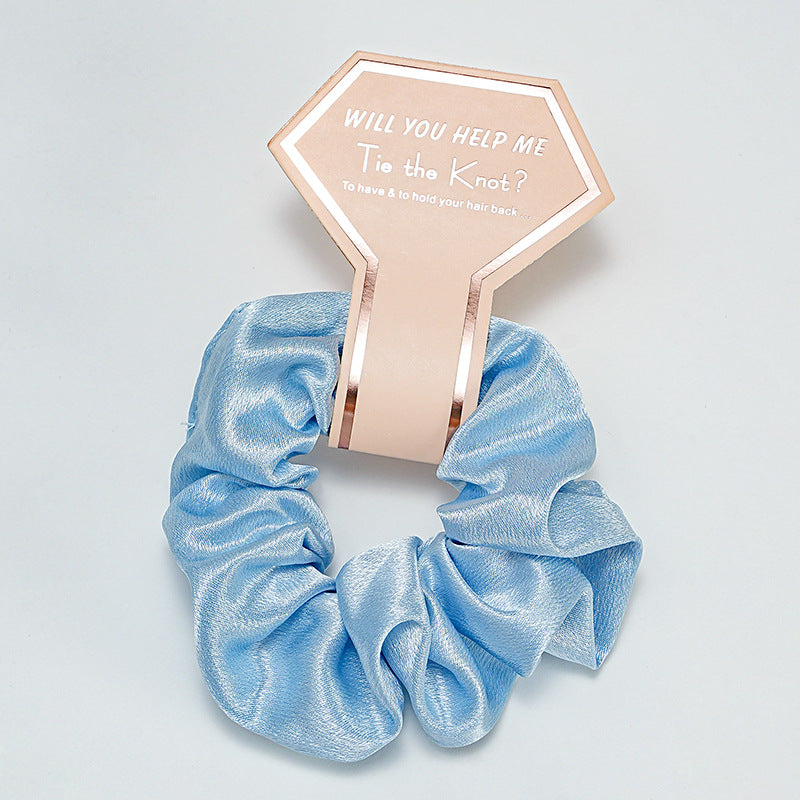 Soft Satin Scrunchie Hair Tie - Blue
