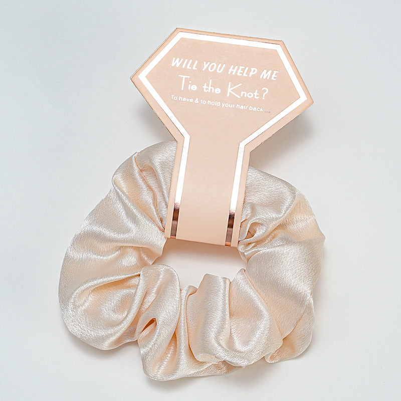Soft Satin Scrunchie Hair Tie - Champagne