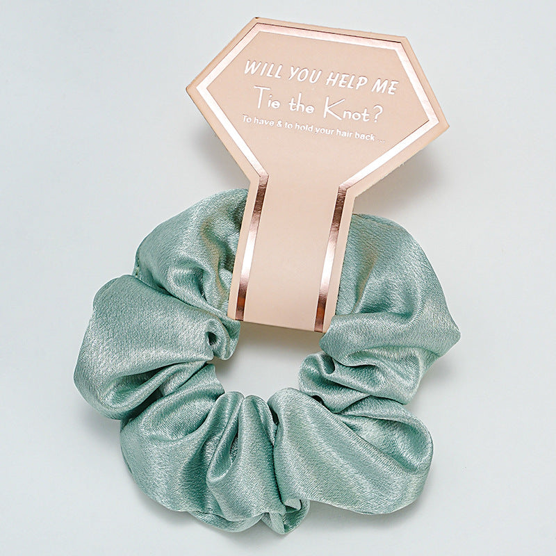 Soft Satin Scrunchie Hair Tie - Green
