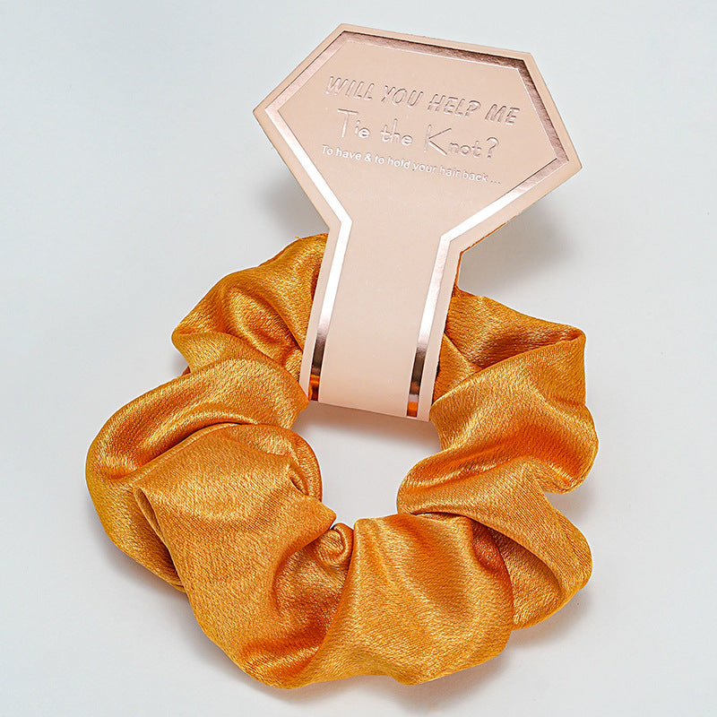 Soft Satin Scrunchie Hair Tie - Orange
