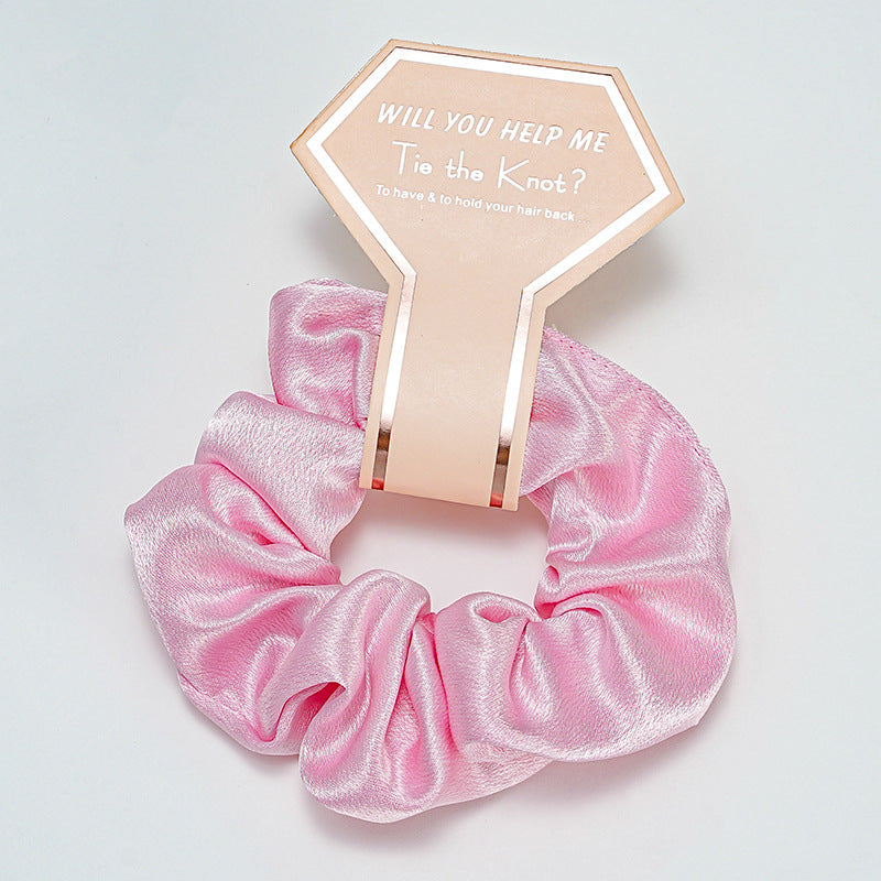Soft Satin Scrunchie Hair Tie - Pink
