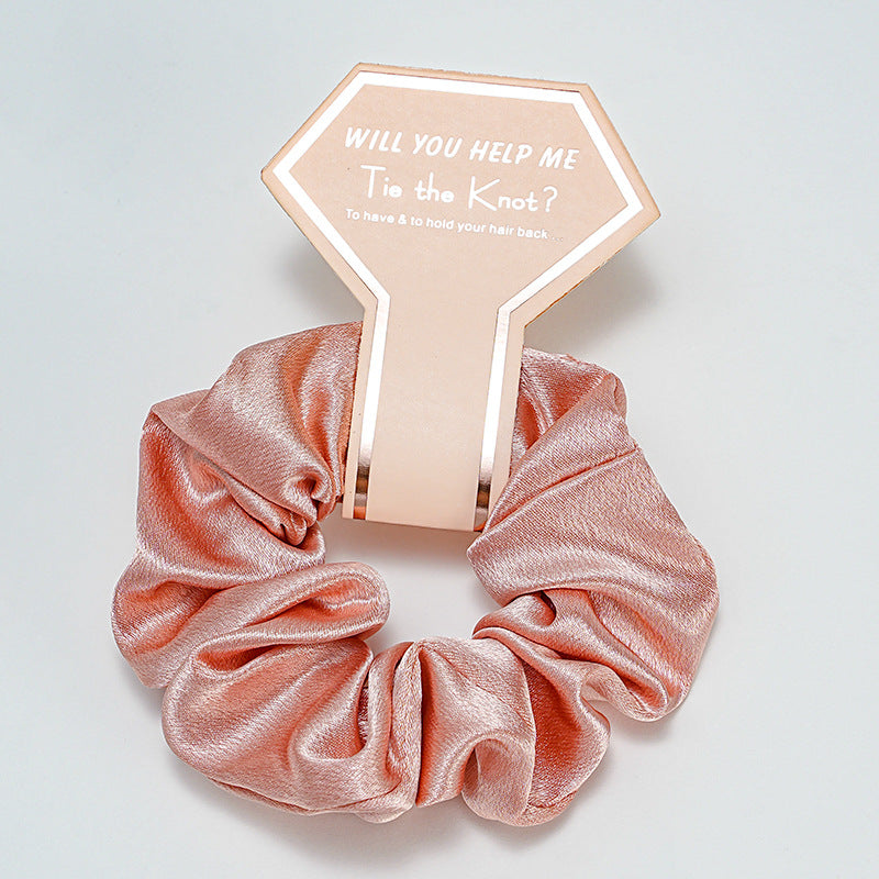 Soft Satin Scrunchie Hair Tie - Red