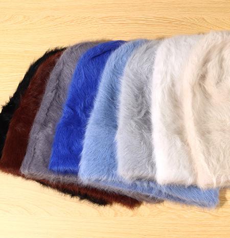 Fuzzy Slouchy Winter Beanie With Long Pile Texture - Blue - 3