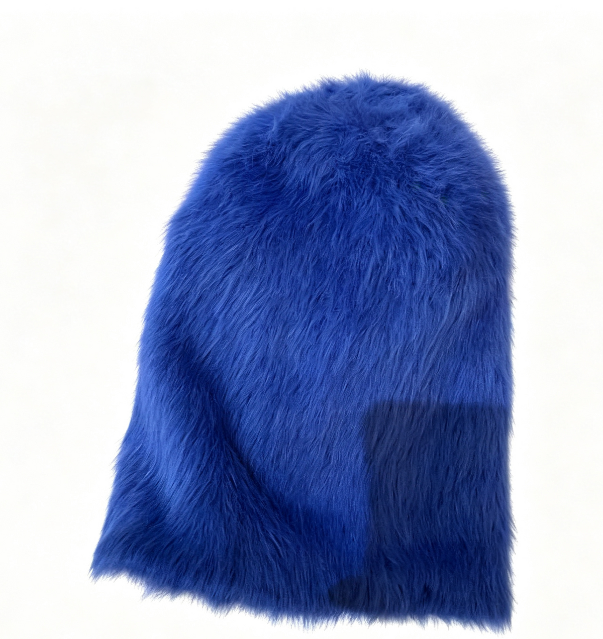 Fuzzy Slouchy Winter Beanie With Long Pile Texture - Blue - 6