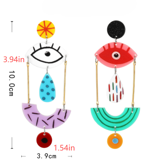 Whimsical Eye and Fish Charm Earrings - view 1