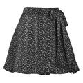 Tie-Waist Satin Wrap Mini Skirt - LightBlack