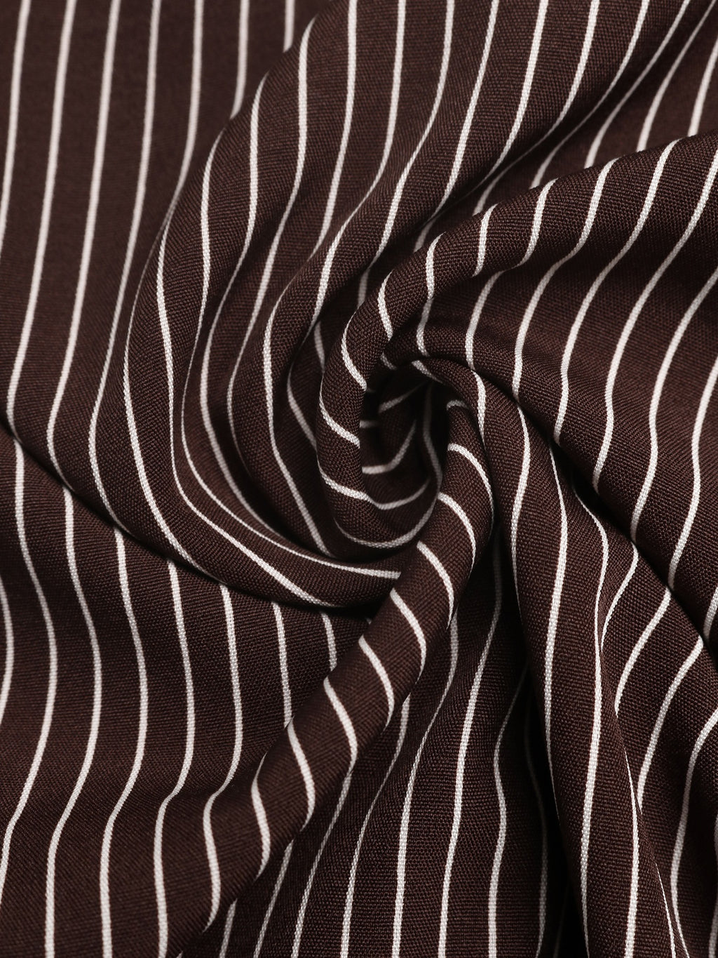 Pinstripe Oversized Button Down Shirt Bodysuit - Brown - 5
