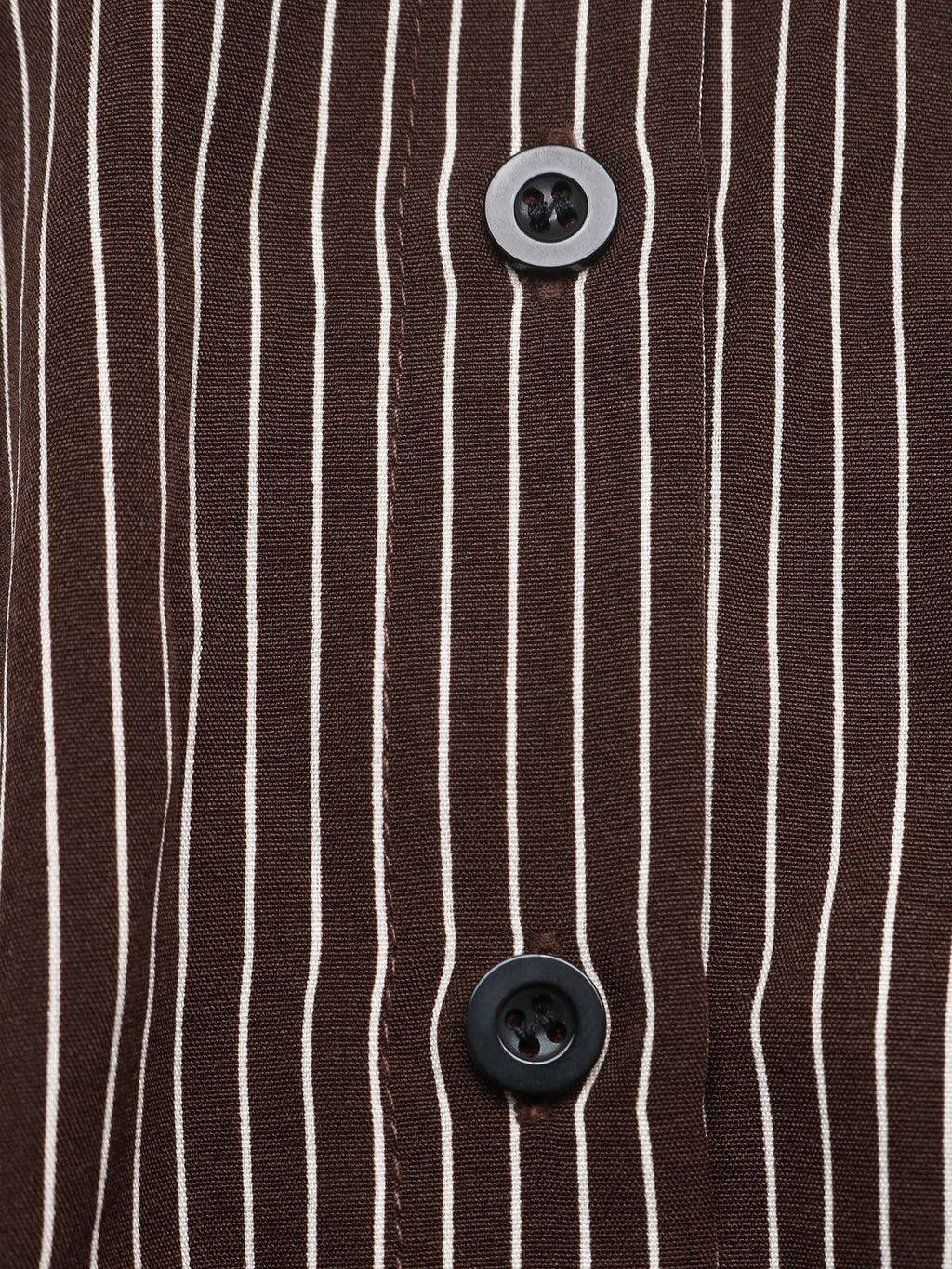 Pinstripe Oversized Button Down Shirt Bodysuit - Brown - 7