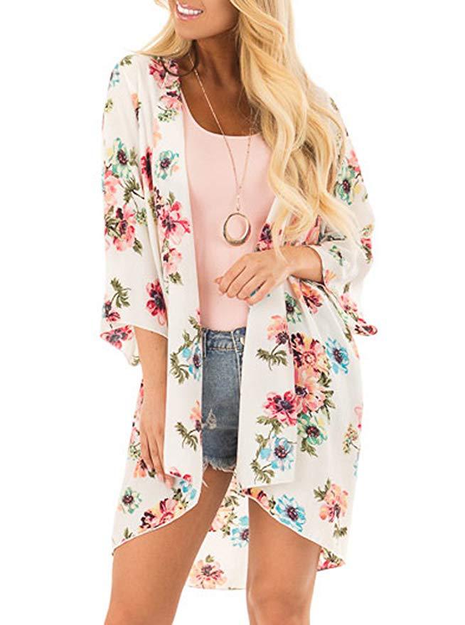 Sheer Chiffon Open Kimono Cardigan - Color_1
