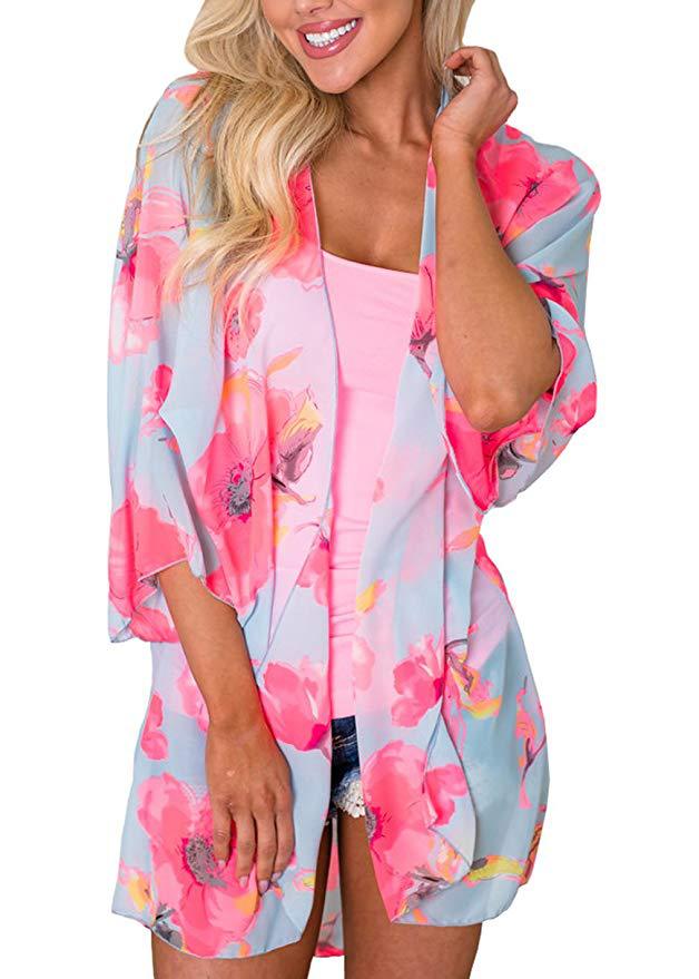 Sheer Chiffon Open Kimono Cardigan - Color_10
