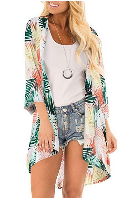 Sheer Chiffon Open Kimono Cardigan - Color_12