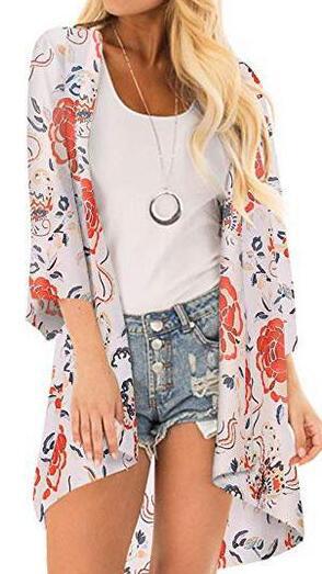 Sheer Chiffon Open Kimono Cardigan - Color_13