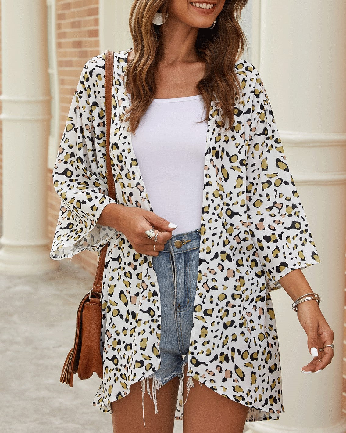 Sheer Chiffon Open Kimono Cardigan - Color_18