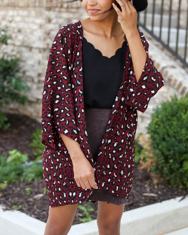 Sheer Chiffon Open Kimono Cardigan - Color_21